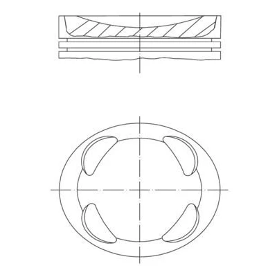 Abbildung von MAHLE ORIGINAL 081 PI 00104 002 Kolben 77,5 PEUGEOT: 5008 I, 208 I Schrägheck, 207 MINI: Clubman, CITROËN: C3 II