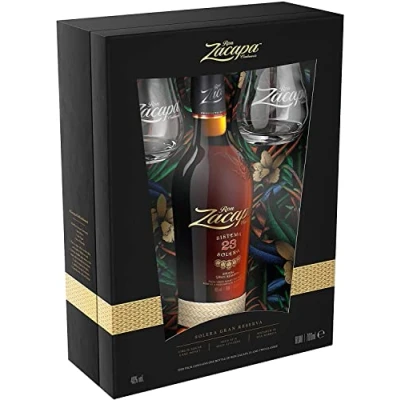 Abbildung von Ron Zacapa Solera Gran Reserva Sistema 23 Jahre, 2 Gläser, Geschenkbox, 0,7 L