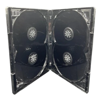 Abbildung von 10 x Amaray Multi DVD Hüllen 4 Wege Multibox in Schwarz für Discs Verpackung