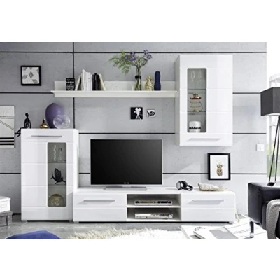 Abbildung von Avanti Trendstore Wohnwand in weiß/Hochglanz Dekor, ca. BHT 240x190x42cm