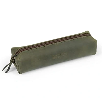 Abbildung von Londo Feder , Bleistift und Kosmetiketui aus echtem Leder mit Reißverschluss Tasche für Schreibwaren