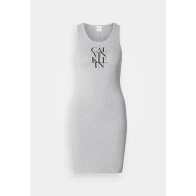 Abbildung von Calvin Klein Jeans TANK Dress Jerseykleid, Damen, Größe: XS, Heroic grey heather