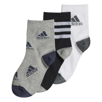 Abbildung von Adidas, Graphic Socks 3 Pairs, Socken, Schwarz/Weiß/Mittelgrauer, L, Unisex Bambino
