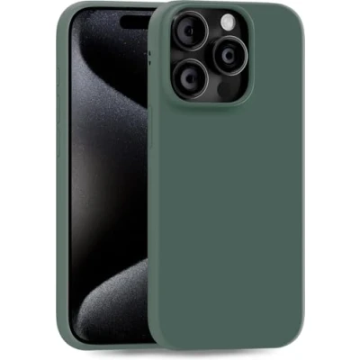 Abbildung von MyGadget Hülle kompatibel mit iPhone 15 Pro robuste Silikon Schutzhülle TPU Case Slim Silikonhülle Back Cover Ultra Kratzfest Handyhülle matt Olivgrün