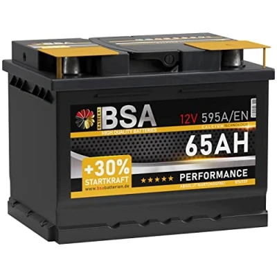 Abbildung von BSA Autobatterie 65Ah 12V 595A/EN +30% mehr Startkraft Starterbatterie ersetzt Batterie 60Ah 61Ah 63Ah 62Ah 64Ah, PKW