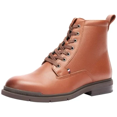Abbildung von Tommy Hilfiger FLEX WARM Check Schnürstiefelette, Herren, Größe: 43, Winter cognac Schuhe