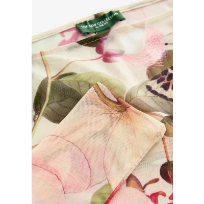 Abbildung von Next Regular FIT LONG Sleeve MESH Bluse, Damen, Größe: 44, Ecru green floral
