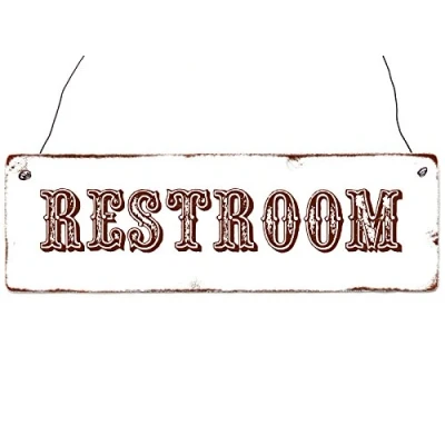 Abbildung von Interluxe Shabby Vintage Holzschild Restroom Western Schild WC Toilette Style