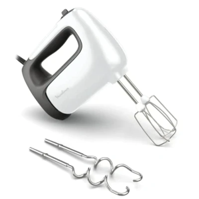 Abbildung von Moulinex HM462110 Prep&#039;Mix Handmixer, Leistung 500 W, Schneebesen und Knethaken aus Edelstahl, 5 Geschwindigkeitsstufen, Turbo Einstellung, Zubehör für Tauchmixer
