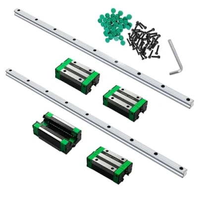 Abbildung von CNCMANS HGR20 Linearführung Linearschiene 2Stück 1700mm Führungsschiene mit 4Stück Hohe Präzision HGH20CA Linearlager Lagerblock, CNC Teile für 3D Drucker (linearführung 1700mm)