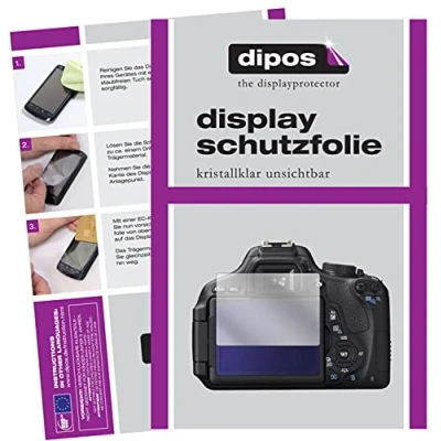 Abbildung von dipos I 5X Schutzfolie kompatibel mit Canon EOS 750D Displayschutz Folie klar