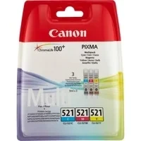 Abbildung von Canon CLI 521 C/M/Y Multipack Tintenpatrone (Packung, 3 tlg)