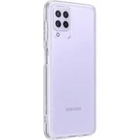 Abbildung von Samsung Soft Clear Cover Smartphone EF QA225 für Galaxy A22 Handy Hülle, extra dünn und griffig, Schutz Case, durchsichtig, Transparent
