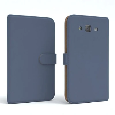 Abbildung von EAZY CASE Tasche kompatibel mit Samsung Galaxy J5 (2015) Schutzhülle Standfunktion Klapphülle Bookstyle, Handytasche Handyhülle Magnetverschluss und Kartenfach, Kunstleder, Dunkelblau