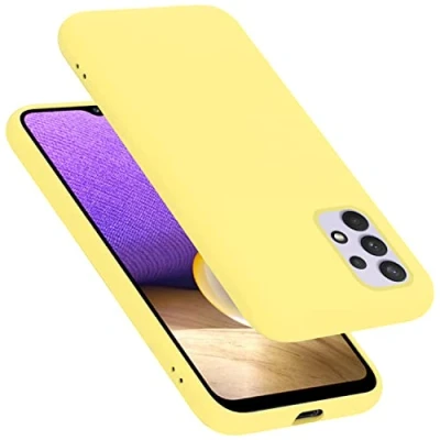 Abbildung von Cadorabo Hülle kompatibel mit Samsung Galaxy A33 5G Silikon Handyhülle für Case aus flüssigem stoßfeste dünne TPU Schutzhülle Liquid GELB