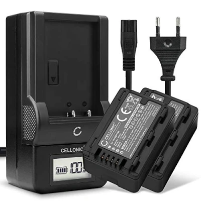 Abbildung von CELLONIC 2X Kamera Ersatzakku VW VBK180 VBT190 VBY100 für Panasonic HC V180 V10 V160 V270 V380 V777 V800 VXF990 VX980 W580 HDC SD40, Ersatz Akku 1780mAh + Ladegerät Kameraakku Zusatzakku