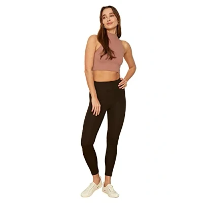 Abbildung von Trendyol, braune Hohe Taille Erholung gestrickte Strumpfhosen, braun, extra kleine