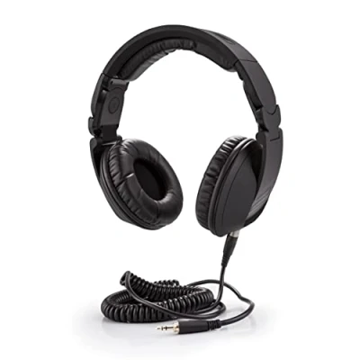 Abbildung von Reloop RHP 20 Knight DJ Kopfhörer inkl. Tragetasche (drehbar &amp; klappbar, Mini XLR zu 6,3mm Klinke Kabel 3m) schwarz