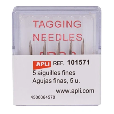 Abbildung von APLI 101571 Packung mit 5 feinen Nadeln für Textiletikettiermaschinen