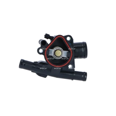 Abbildung von NRF 725045 Kühlwasserthermostat 89 mit Sensor, Dichtring Gehäuse RENAULT: SCENIC 2, MEGANE ESPACE 4, NISSAN: Qashqai / Qashqai+2 I, X Trail