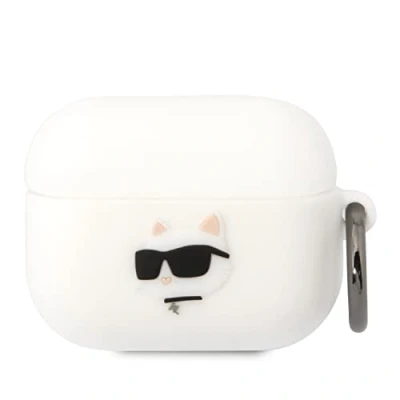 Abbildung von Karl Lagerfeld Silicone NFT Choupette Head 3D hülle AirPods Pro, weiß