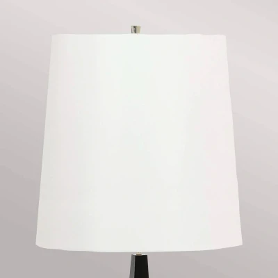 Abbildung von Elstead Lighting ASCENT FL BLK W Stehleuchte E27 1x60W Stahl schwarz, Kunstseide weiß L:46cm H:181cm B:46cm dimmbar