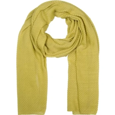 Abbildung von styleBREAKER Damen Schal Einfarbig mit fein gekreppter Oberfläche, leichtes Tuch, Plissee, Plissee Falten 01016107, Farbe:Kiwigrün