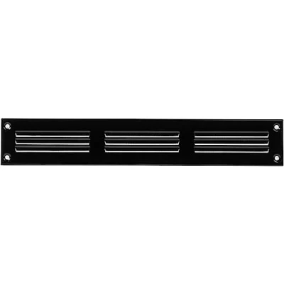 Abbildung von 30 x 5 cm schwarze Abdeckung der Entlüftung Stahlrückluftgitter für Decke und Seitenwand HVAC mit Insektenschutz (300 50 mm, schwarz)