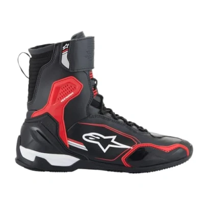 Abbildung von Alpinestars Superfaster Motorradschuhe schwarz / hellrot weiss 44 Motorradstiefel (Packung, Antistatische und Öl Benzinfeste Sohle)