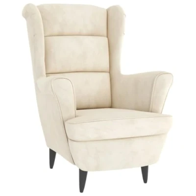 Abbildung von vidaXL Sessel, Relaxsessel mit gepolstertem Sitz Armlehnen, Fernsehsessel Loungesessel für Wohnzimmer, Polstersessel Ruhesessel, Cremeweiß Samt