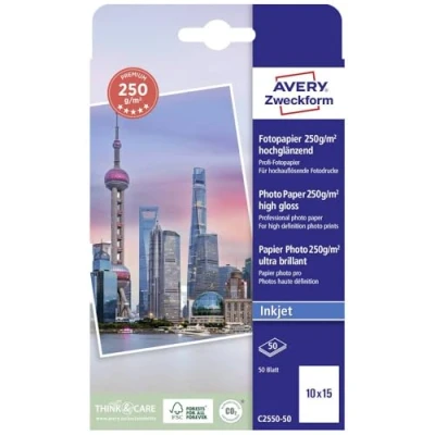 Abbildung von Avery Zweckform Inkjet Fotopapier Premium A6 einseitig beschichtet hoc