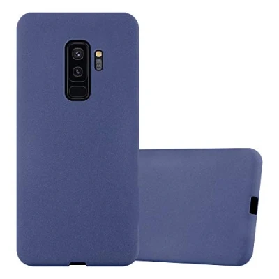 Abbildung von Cadorabo Hülle kompatibel mit Samsung Galaxy S9 Plus Schutzhülle TPU Silikon Case Frost Design Slim Kratzfest Weiche Gummi Rundumschutz für in Blau