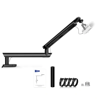 Abbildung von NEEWER Mikrofonständer Boom Arm, Low Profil Microphone Halter, Tischhalterung mit Kugelkopf 3/8Zoll 5/8Zoll Adaptern, kompatibel Blue Yeti Snowball HyperX QuadCast SoloCast Shure, max 1,5kg, MS007