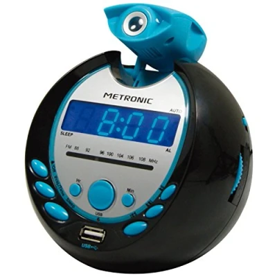 Abbildung von Metronic 477016 Projektionswecker Radiowecker Radio FM blau/schwarz
