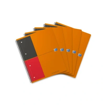 Abbildung von Oxford Activebook Interantional A4, liniert, 160 Seiten, versetzbares Register, Dokumententasche, 5 Stück