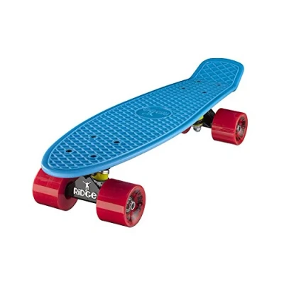 Abbildung von Ridge 22&quot; Mini Cruiser Board Retro Skateboard, komplett ausgerüstet, Limited Edition, weiß o Schwarze Achsen, völlig in der EU entworfen und hergestellt