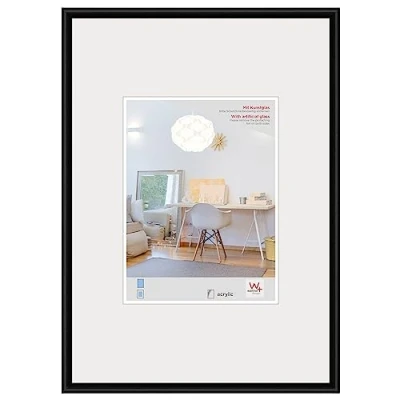 Abbildung von walther design Bilderrahmen schwarz 42 x 59,4 cm (DIN A2) mit Kunstglas, New Lifestyle Kunststoffrahmen KVX426B