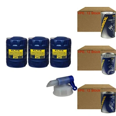 Abbildung von 60L Motoröl MANNOL Elite 5W 40 12xLeak Stop+Motor Doctor+Motor Flush