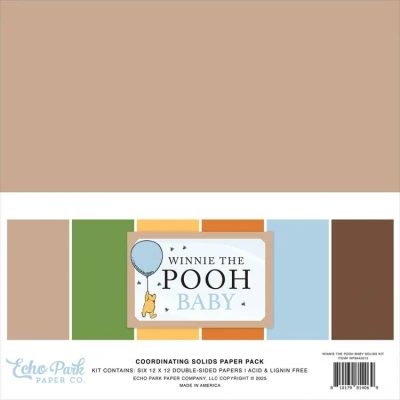 Abbildung von Echo Park Winnie The Pooh Baby 12x12 Inch Coordinating Solids Paper Pad (WPB442015)