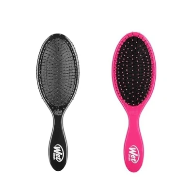 Abbildung von Wetbrush Original Detangler With Ultra Sift Intelliflex Bristles to Gently Separate Knots Ease, Does Not Rip Hair, For All Hair Types, Pink &amp; Black BUNDLE