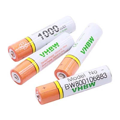 Abbildung von vhbw 4 x AAA, Micro, R3, HR03 Akku 1000mAh kompatibel mit Siemens Gigaset A415, A540.