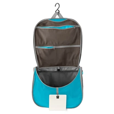 Abbildung von Sea to Summit Kulturtasche zum Aufhängen L Leicht &amp; Wasserabweisend Bruchsicherer Spiegel Netztasche Aus Ultra Sil Nylon Reißverschlüsse Griffe Reisen Atoll Blue 114g