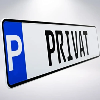 Abbildung von L &amp; P Car Design Parkplatz Kennzeichen 1 Stück mit der Prägung PRIVAT Parkplatzschild Markierung von Standplatz Garage Parkplatzmarkierung (4. Privat)