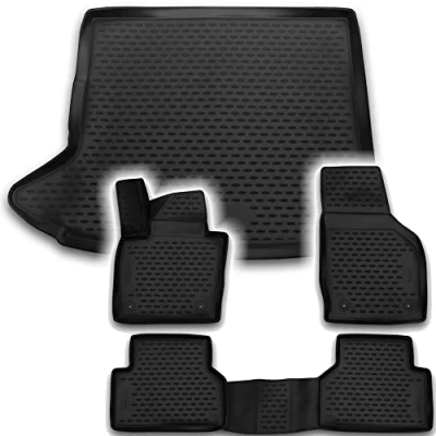 Abbildung von AD Tuning *TM11007+FM10001 Gummi Fußmatten + Kofferraumwanne im Set