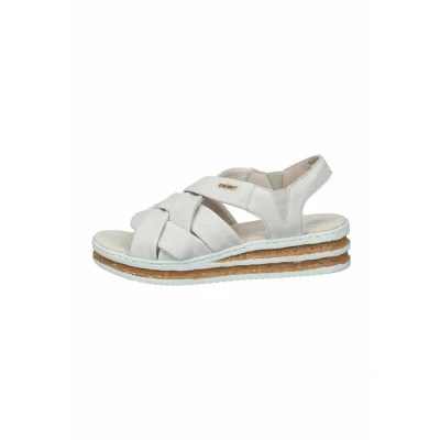 Abbildung von Rieker Plateausandalette, Damen, Größe: 39, Crema Schuhe