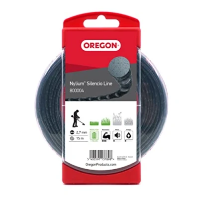 Abbildung von Oregon Nylium Silencio Mähfaden, Ersatz Rundschnur für Akku Rasentrimmer, 2,7 mm, 15 m lange Spule (800004)