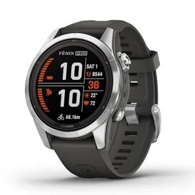 Abbildung von Garmin Fenix 7S Pro Solar Silber 42 mm