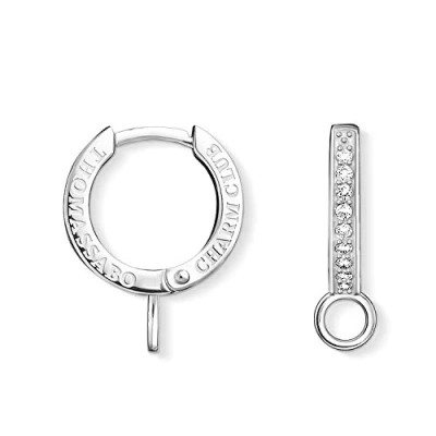 Abbildung von Thomas Sabo Damen Einzel Single Creole Clipverschluss Charm Club 925 Sterling Silber H2010 051 14