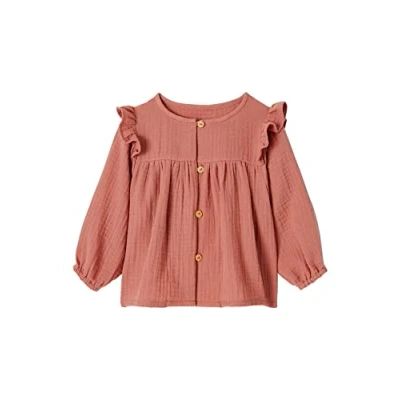 Abbildung von Vertbaudet Mädchen Baby Volant Bluse Altrosa 68
