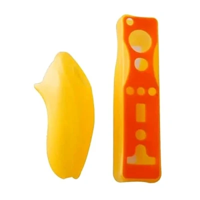 Abbildung von OSTENT Weiche Siliziumabdeckung Hülle Hautbeutel für Nintendo Wii Remote Nunchuk Controller Farbe Orange